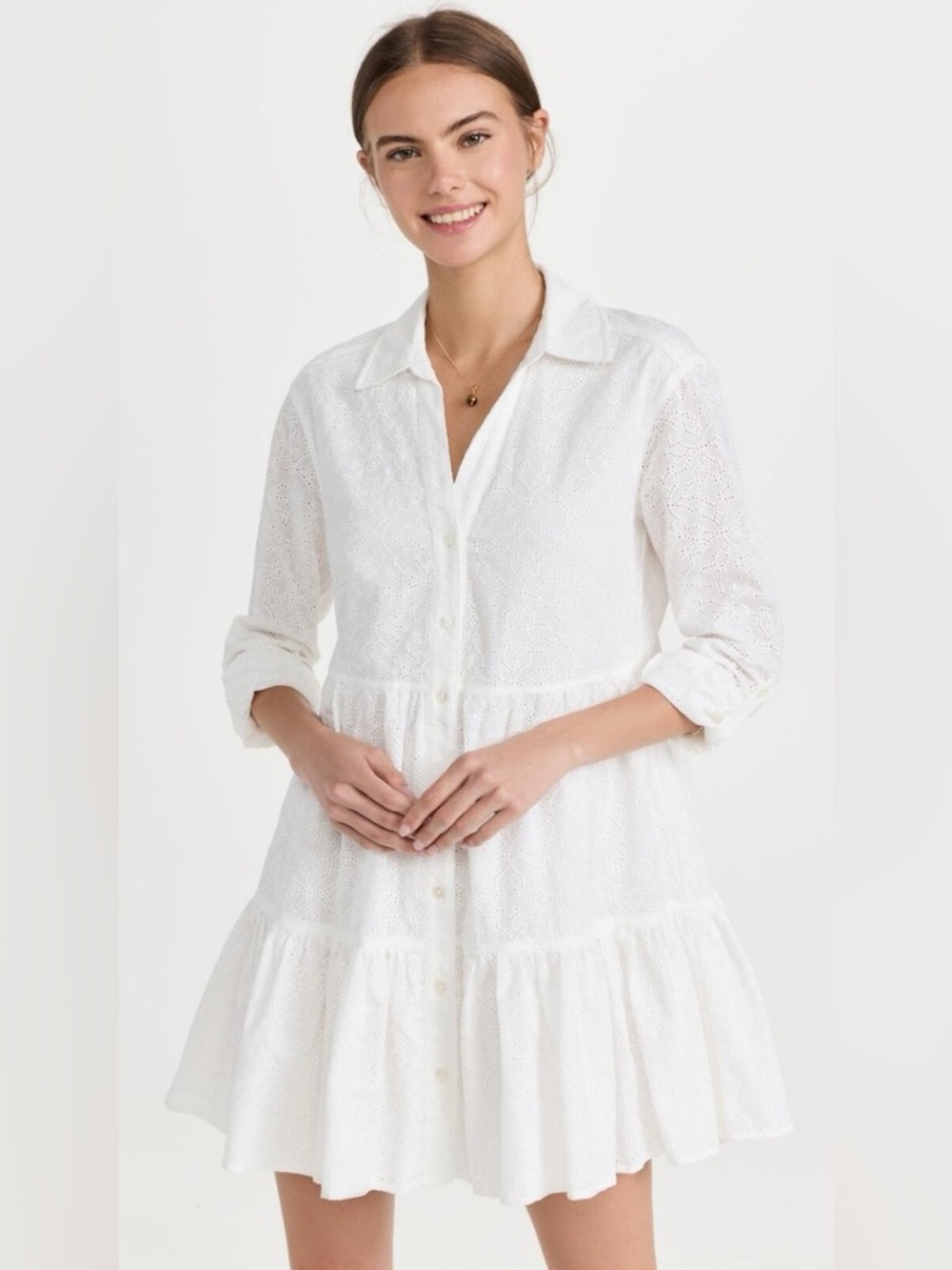 Veronica Beard White Eyelet Atari Mini Dress Size 8